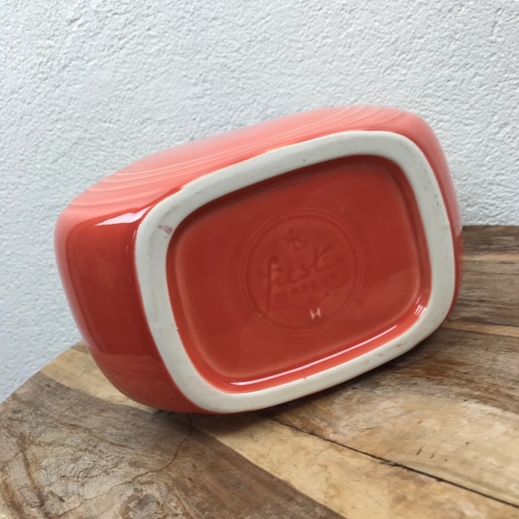 Retro l 1996 Homer Laughlin Fiesta 60 Anniversary Retired Persimmon Disk Pitcher - Picture 11 of 14